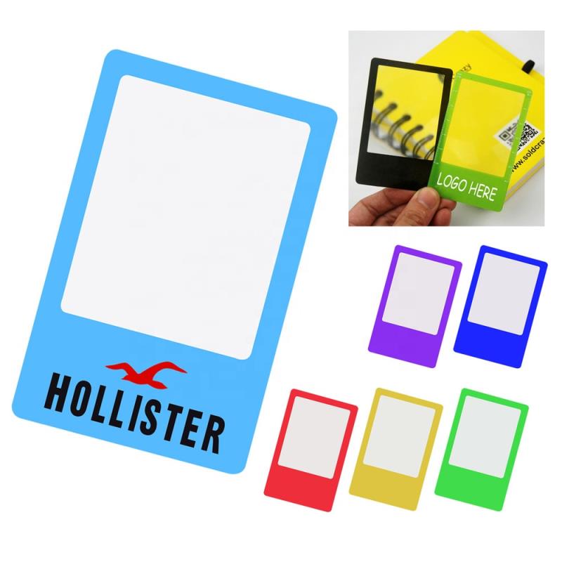 Advertising promotion gift logo cheap price PP plastic rectangle shaped multi-function scale ruler slim business card magnifier