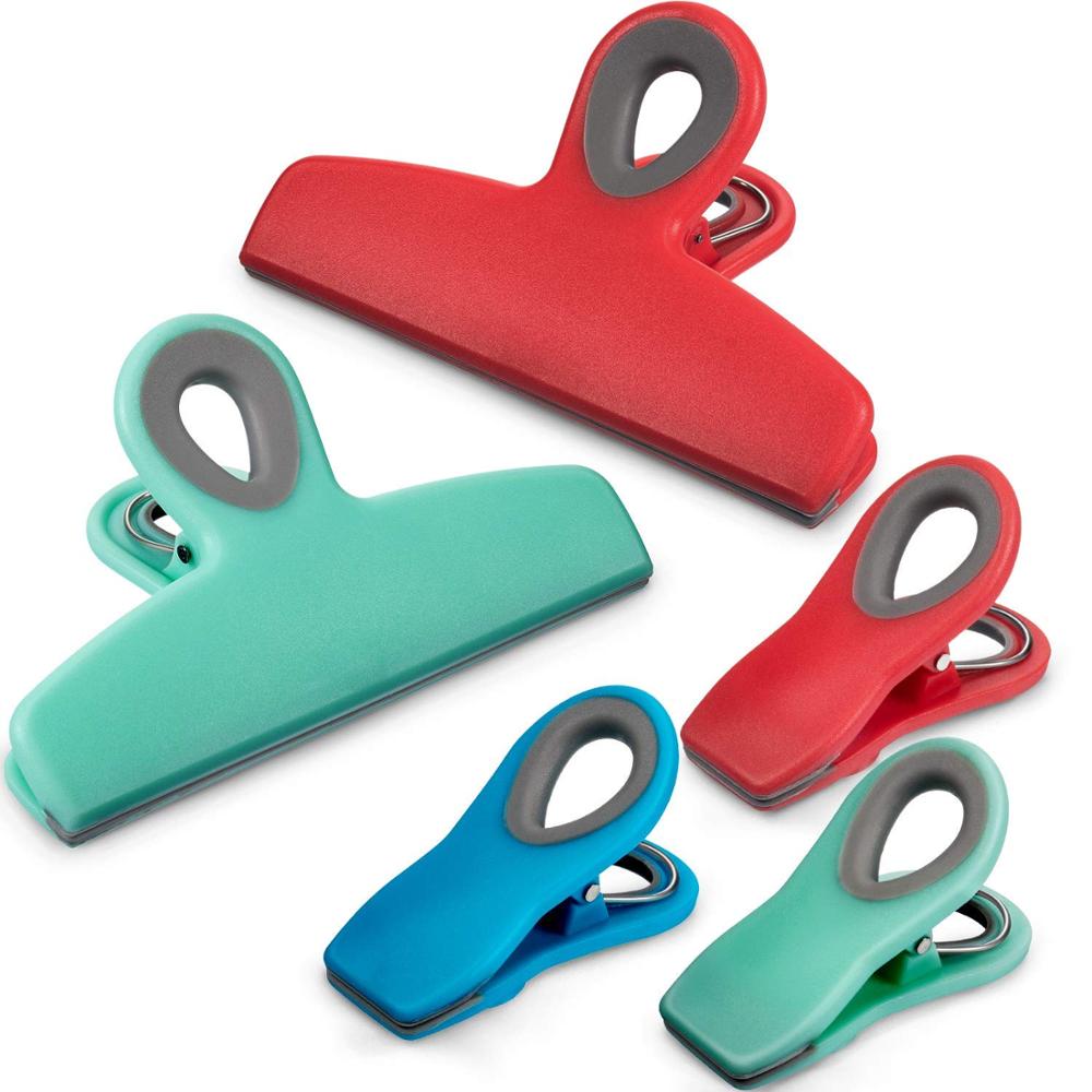 Food clip Clips for Food Bag Magnetic Plastic Clip Air Tight Seal Large Assorted Colors for Coffee Bags Multi-Purpose