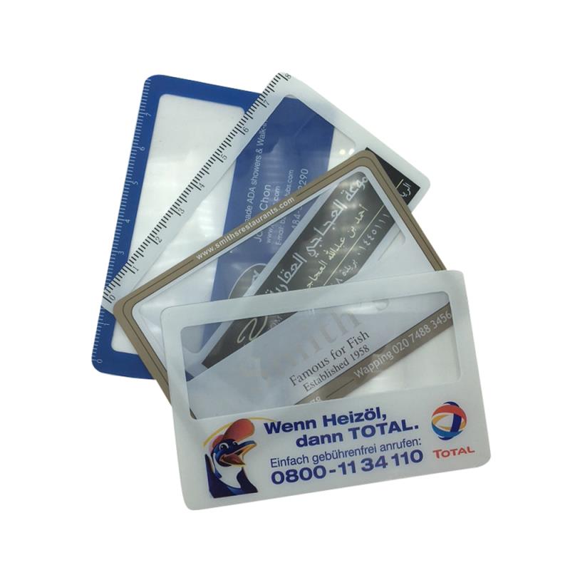 Advertising Flat Magnifier Sheet Custom PVC Credit Card Magnifier