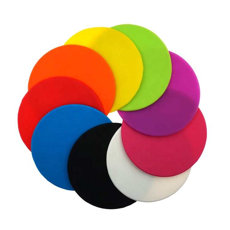 wholesale silicone drink coasters pure color custom coasters round silicone cup mat