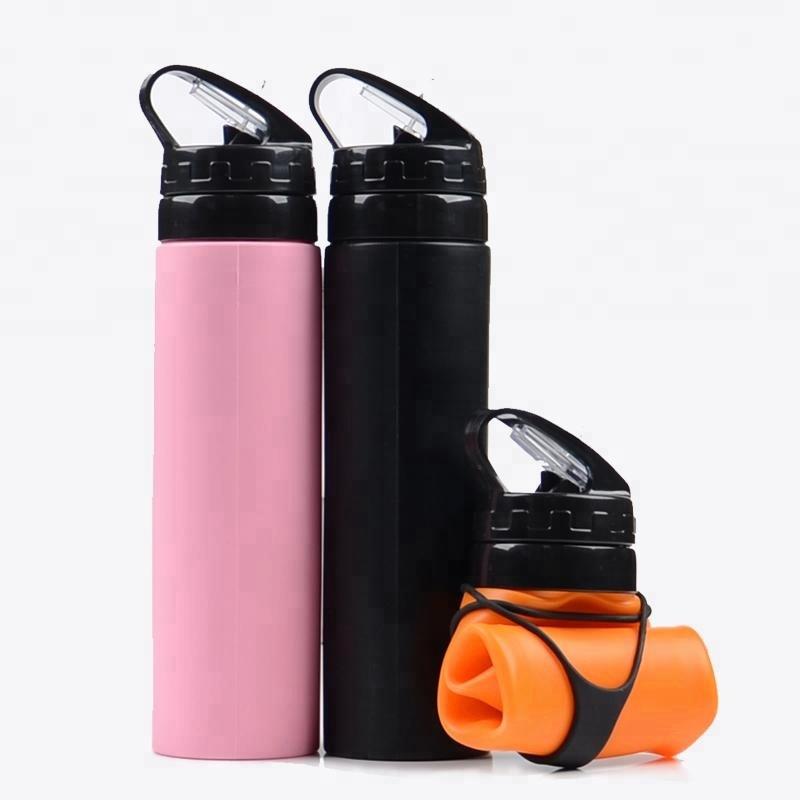 550ML Collapsible Silicone Sports Water Bottles Squeeze Water Drinking Bottle for Running