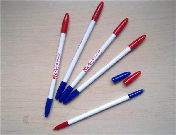New design double head two color blue and red ballpen exam pen for student