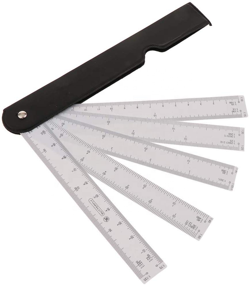 5 blade fan scale rulers