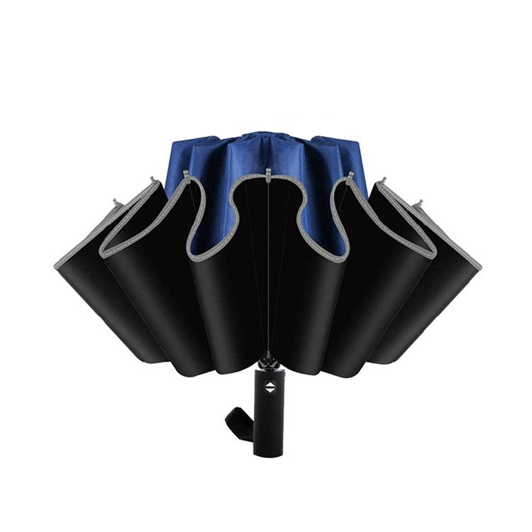 automatic three 3 folding reverse umbrella