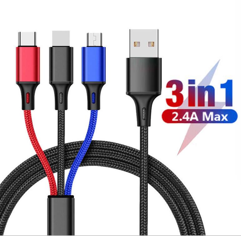IPhone/Micro/Type-C/USB 3 in 1 Charging Cable