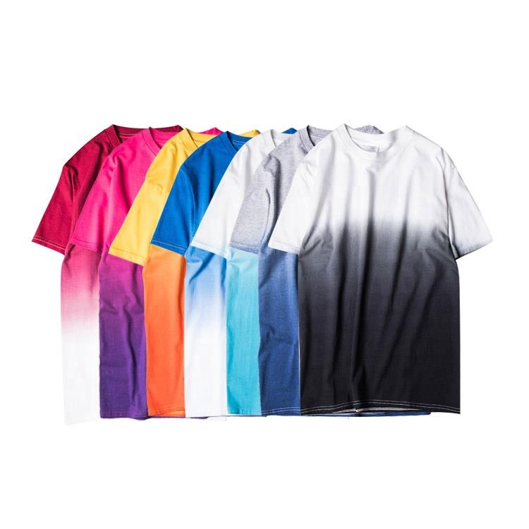 Color Fashion Street Style Tie Dye Printing 100% Cotton T shirt Men