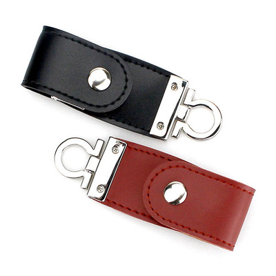 Custom Logo Leather usb flash drive + Key chain