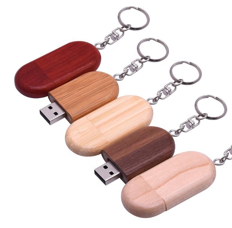 Custom Oval Wood USB Flash Memory Drives Wooden USB flash drive 3.0 Laser Engraved Wood USB Key