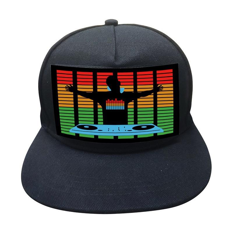 Light Up Sound Activated Baseball Cap DJ LED Flashing Hat With Detachable Screen For Man Woman Caps