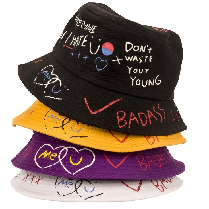 Fashion Trend Graffiti-printed Hip Hop Bucket Hat Custom Bucket Hat