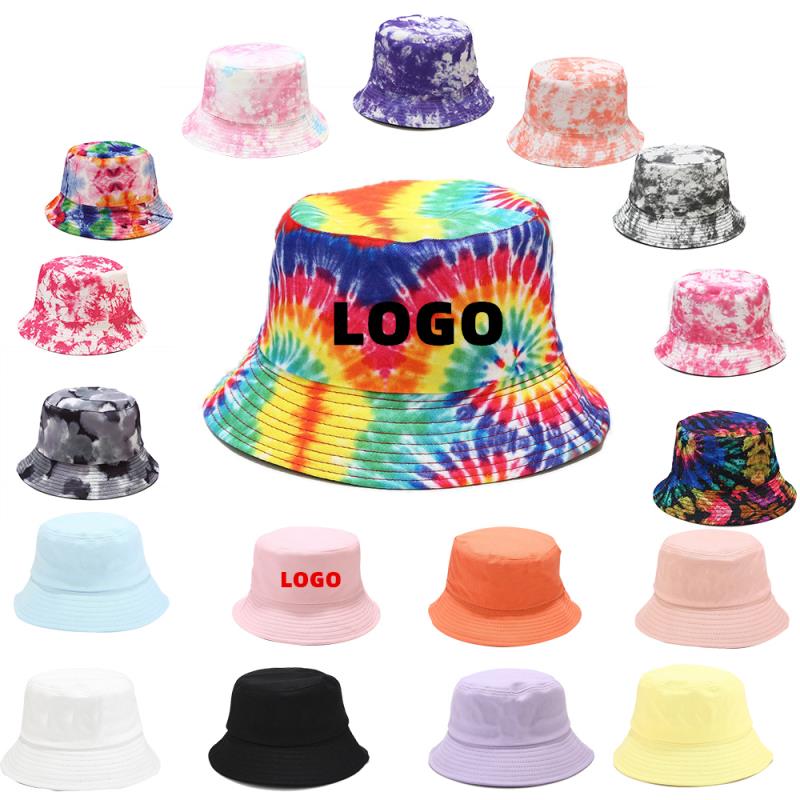 2022 designer cotton tie dye adult kids men bucket hat