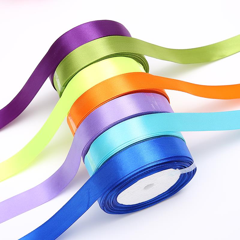 Color Flexible Handle Smooth 2.5 Cm Polyester Roll Satin Ribbon Solid Color