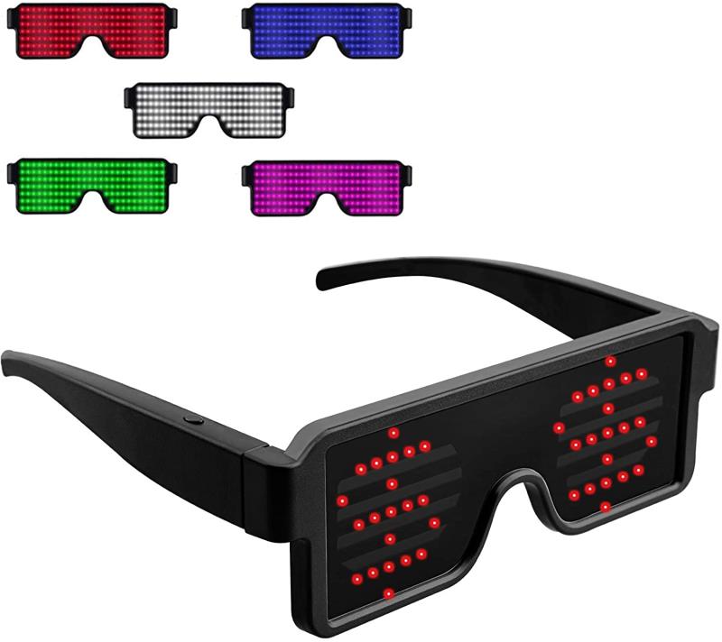 LED Flashing Glasses Festival Rave Party LED Eye Glasses with 11 Modes