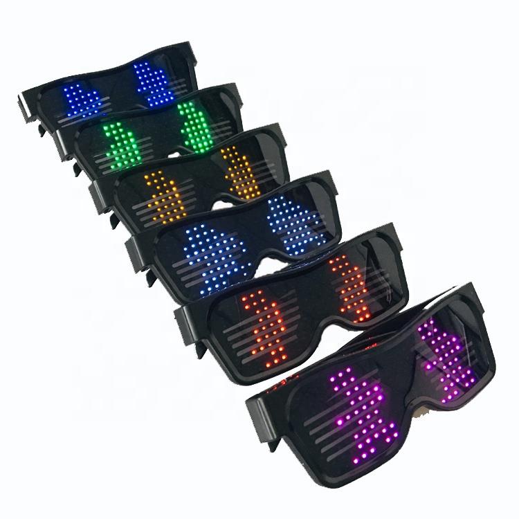 USB Rechargeable Magic ABS Plastic Flashing Light Up LED Glasses for Party