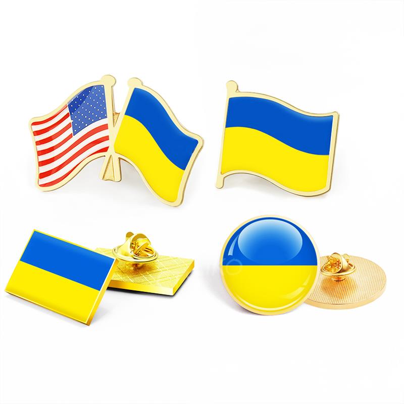 Ukraine flag pins badge brooches Metal Ukrainian lapel pin