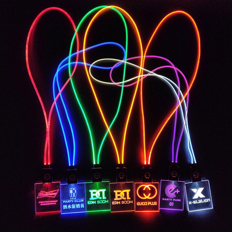 USB Rechargeable Light Up ID Badge USB Rechargeable led Lanyard Name Badges