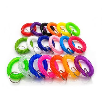 Color Stretchable Plastic Coil Wrist Band EVA Wrist Coil Keychain