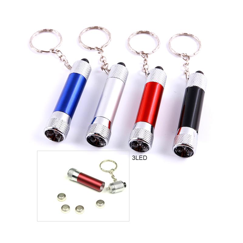 aluminum portable best keychain 3 led flashlight mini