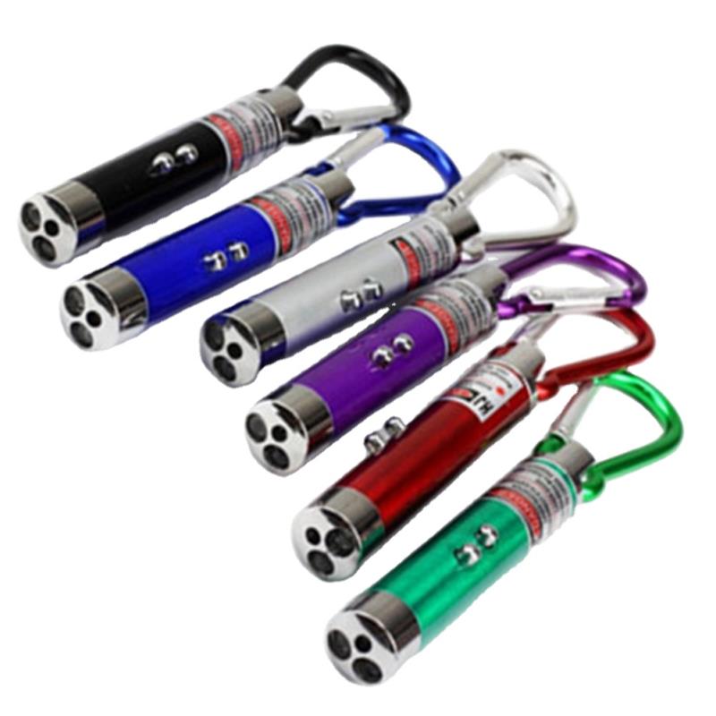 3 In 1 Laser Pointer Led Flashlight Mini Led Tactical Flashlight Torch with Keychain
