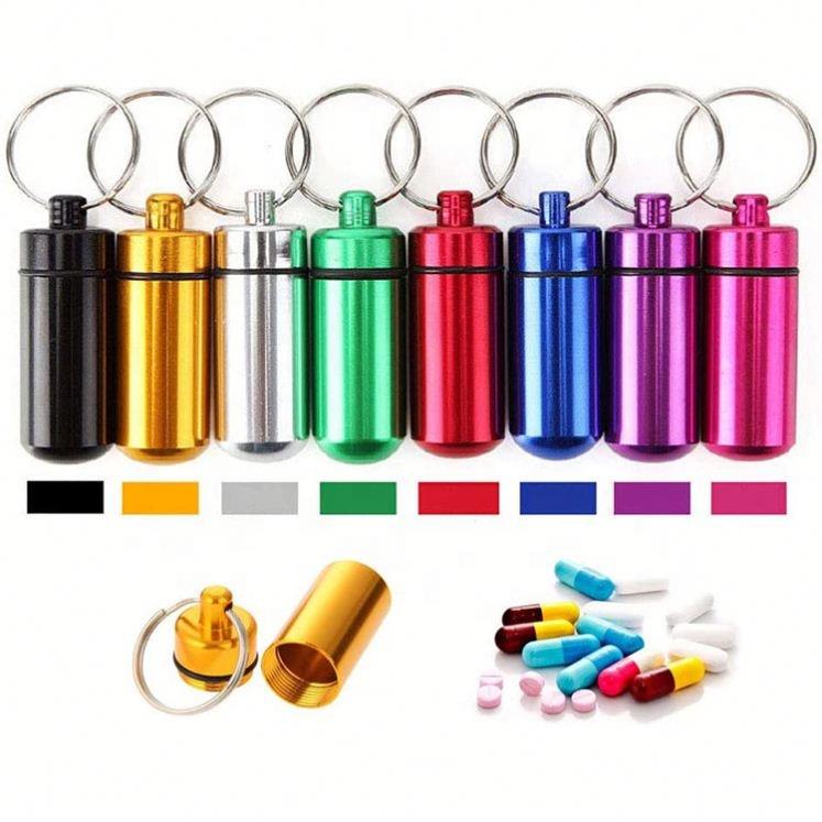 Holder Pill Container Keychains Waterproof Medicine Box With keychain Ring
