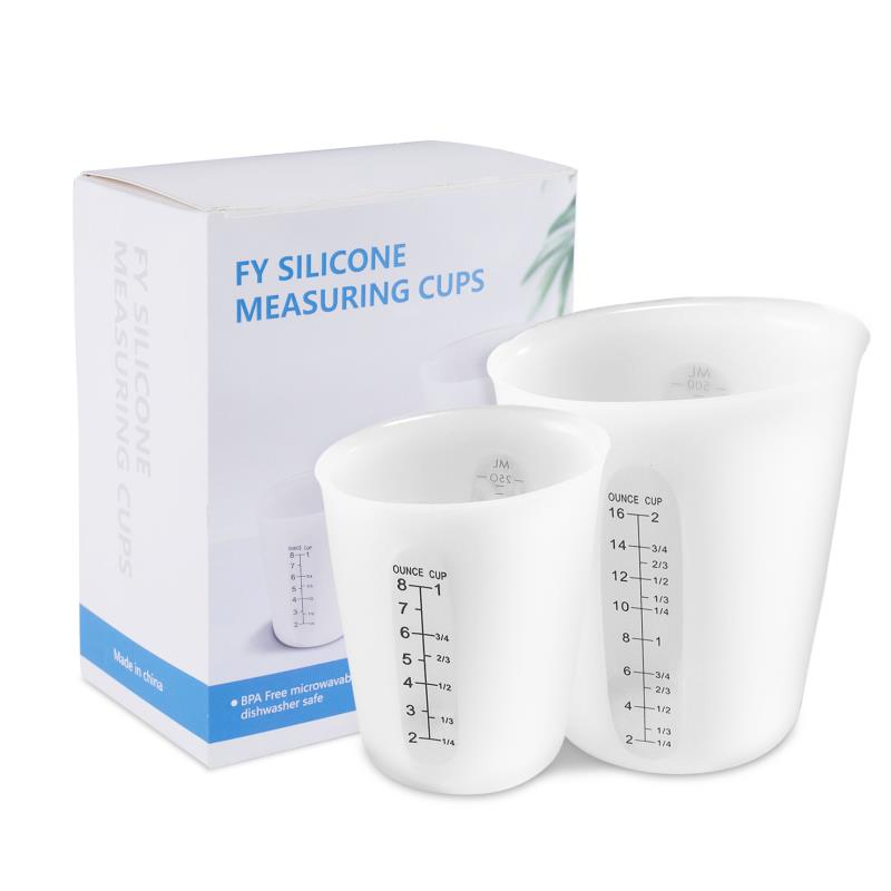 Flexible Silicone Different Measurement Stir and Pour Measure Cups of Cooking
