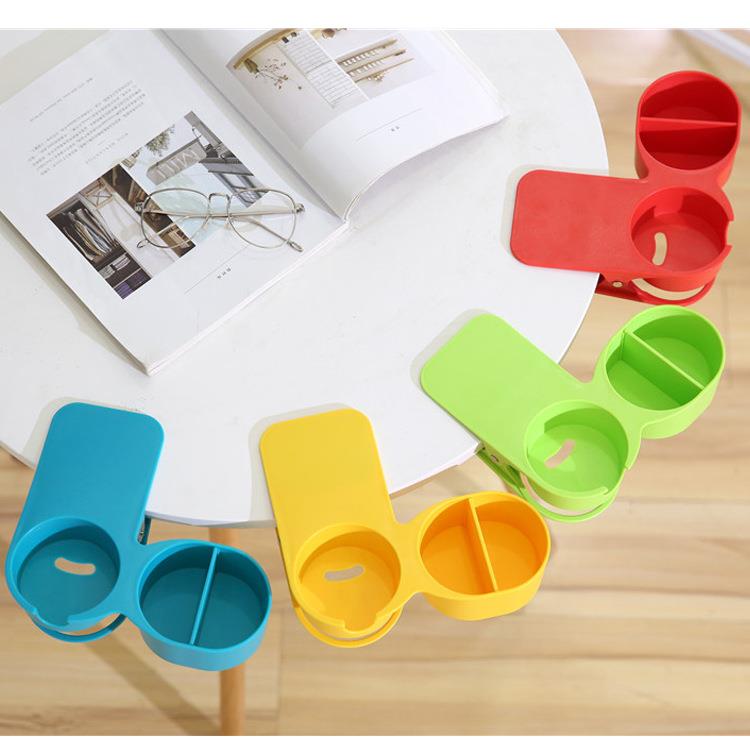 Drinking Cup Holder Clip Water Table Cup Holder Clip with Extra Storage Tray