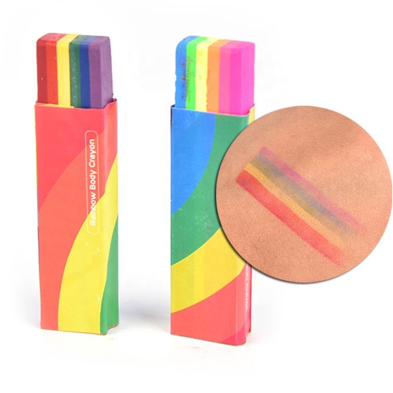 Rainbow Washable Face Paint Stick Body Tattoo Colored Pigment Pen Fluorescent