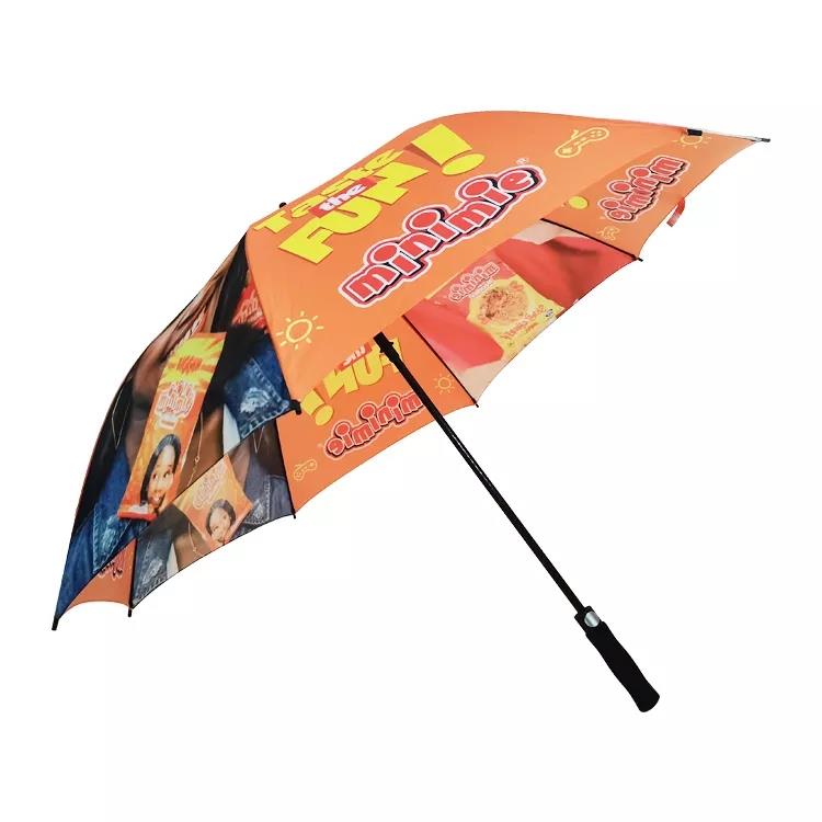 Automatic Outdoor Umbrella Fiberglass Straight Car Golf Umbrella Free Sample