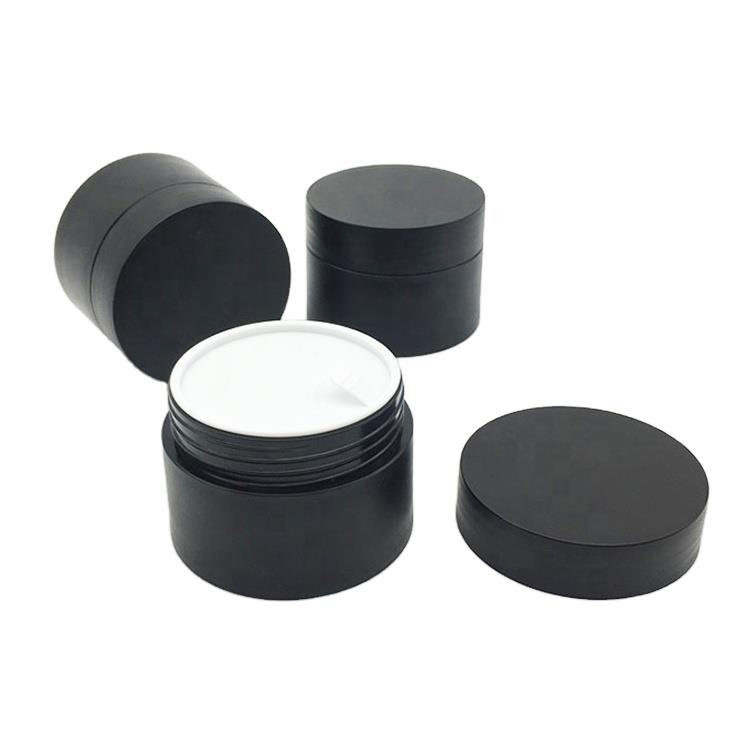Acrylic Empty Colorful Plastic Black Sample Matt Cosmetic Cream Jar