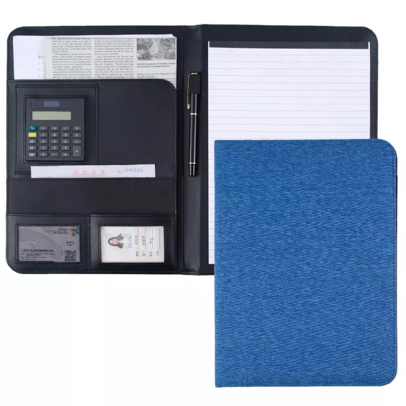A4 Business Canvas Oxford padfolio Portfolio file folder with Calculator