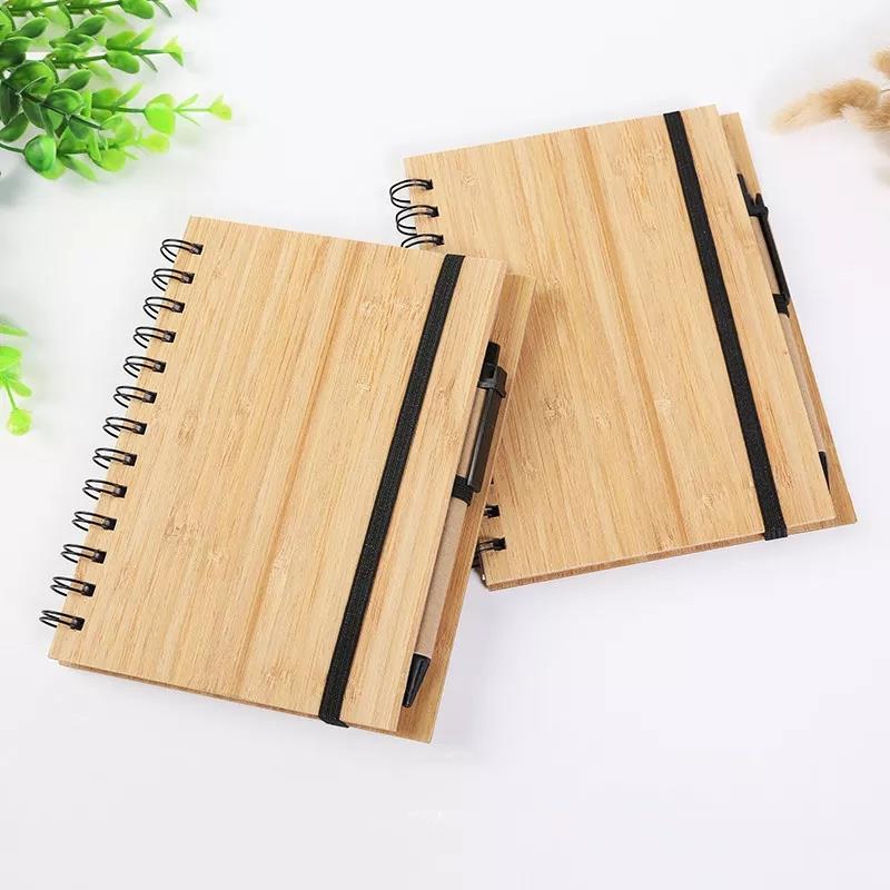 eco friendly bamboo notebook recycled wooden cover notebook