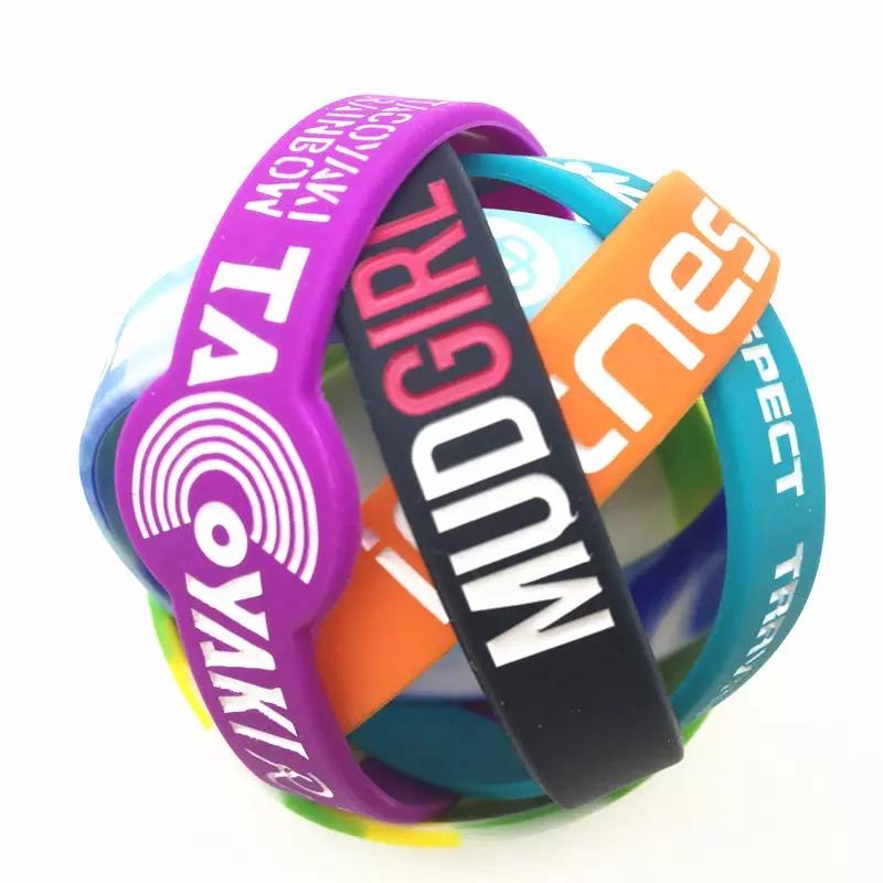 Custom Debossed and Color Filled Silicone Wristbands for Promotional items