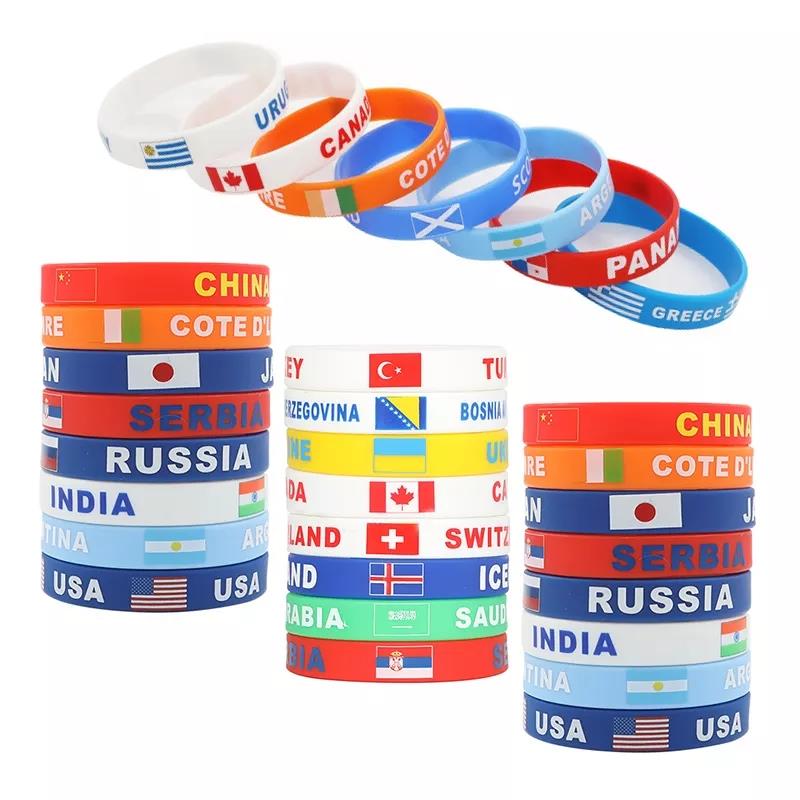 Custom Funny Soccer Sport Wrist Band Bracelet Silicone World Cup Wristband