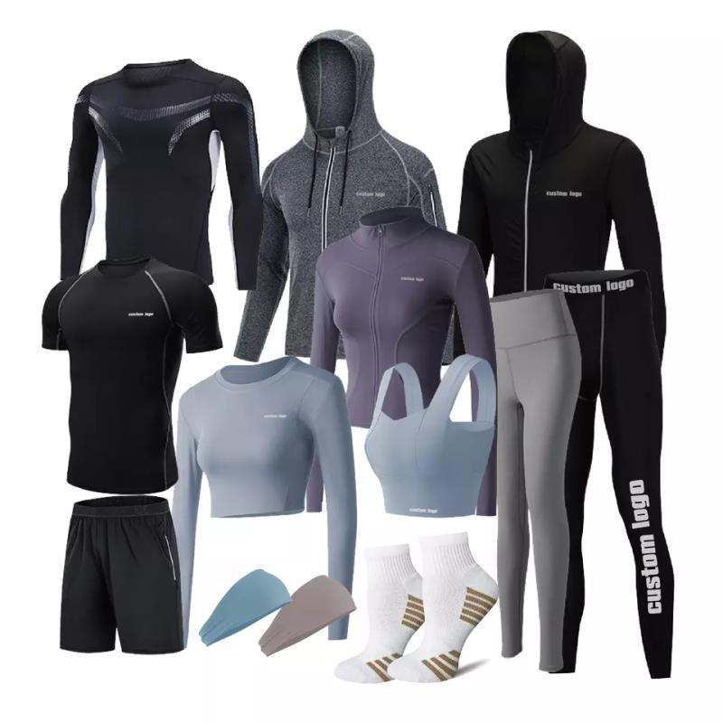 Promotional Branded Items Custom Mens Running Compression Tights Fitness Clothing advertising corporate Gift Set
