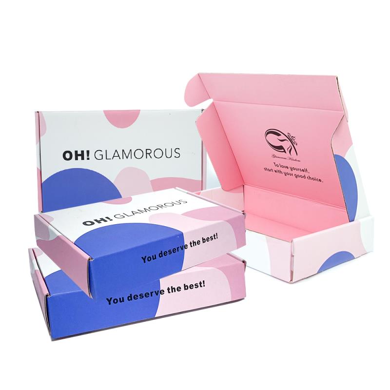 Pink Paper Small Packaging Gift Carton Product Custom With Logo Mailer Package Kraft Shipping Box