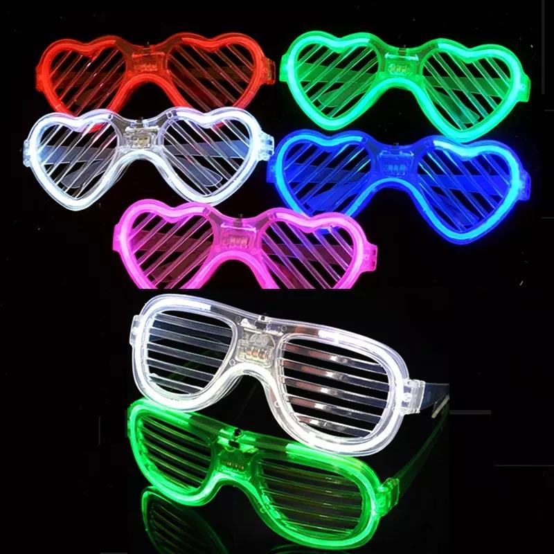 New Year Glow in Dark Party Supplies Shutter Shades LED Sunglasses 6 Color Light Up Glasses for Kids Adult