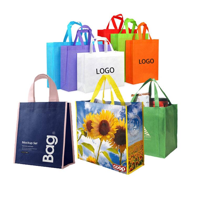 nonwoven bags laminated non woven fabric carry shopping bag with custom print logo
