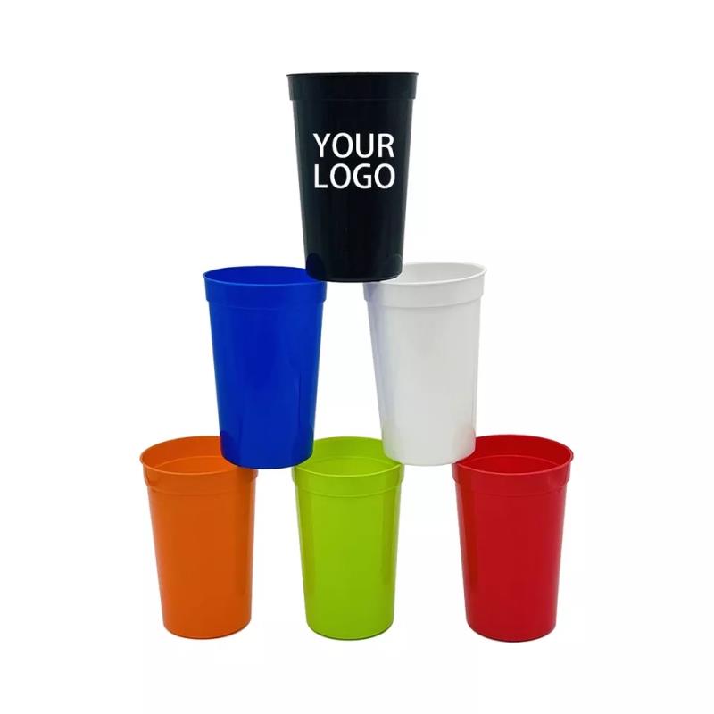 BPA FREE custom logo 12oz/16oz/22oz pp plastic stadium cups