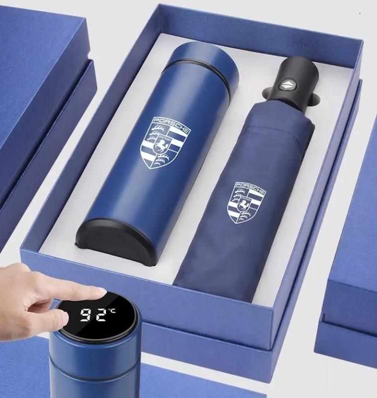 2023 Hot Selling Promotional Gift Sets Temperature Display Vacuum with Umbrella Corporate Business Gift Sets Customizable