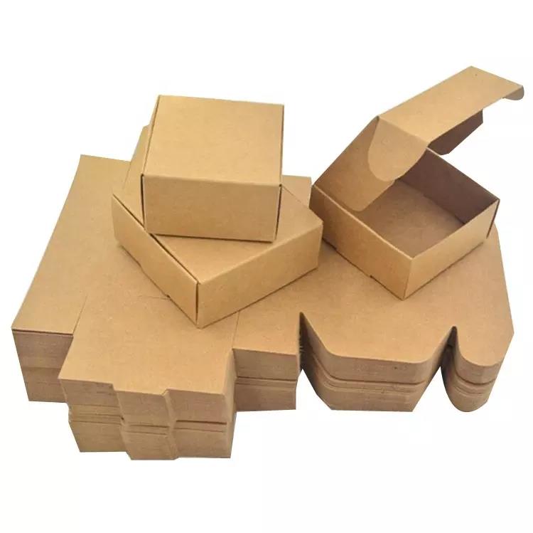 Recycle brown kraft paper folding mailer box corrugated cardboard box custom logo shipping boxes