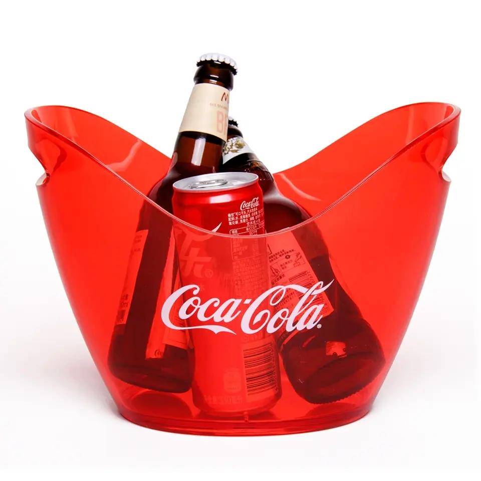 Food Grade Acrylic Beer Wine Ice Bucket Custom Champagne Plastic Ice Bucket