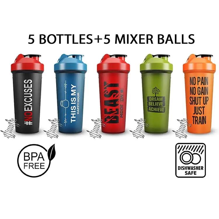 Portable Gym Fitness Sports Bpa Free Plastic Custom Logo Gym Empty Glitter Protein Shaker Bottle With Shake Ball