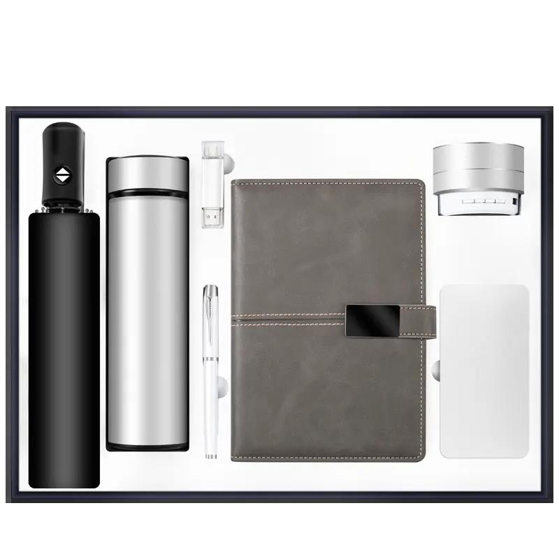 Umbrella flask USB flash drive pen notebook speaker power bank executive custom business gift set model