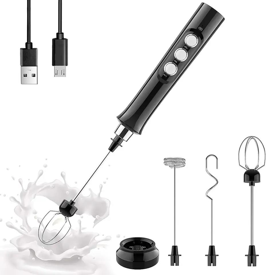 3 Speed Adjustable USB Rechargeable Electric handheld Coffee Milk Frother