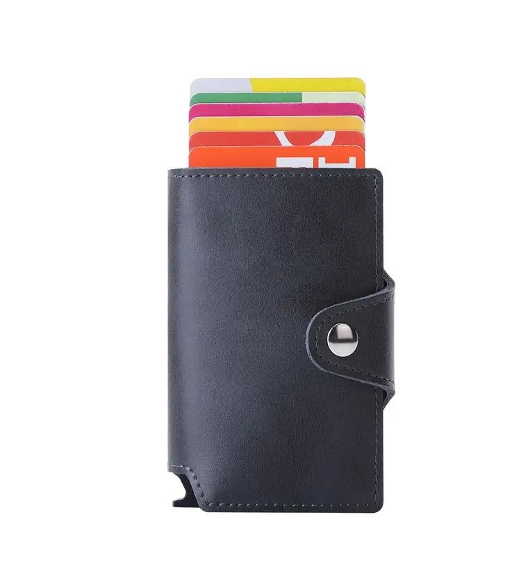 Automatic Pop-up Metal Men's Multi-Card Large Capacity Credit Card Holder Wallet for Men