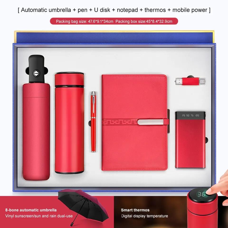 Promotional 5 In 1, Umbrella Mug Pen Notebook Business Stationery Office Accessory Box Gift Set