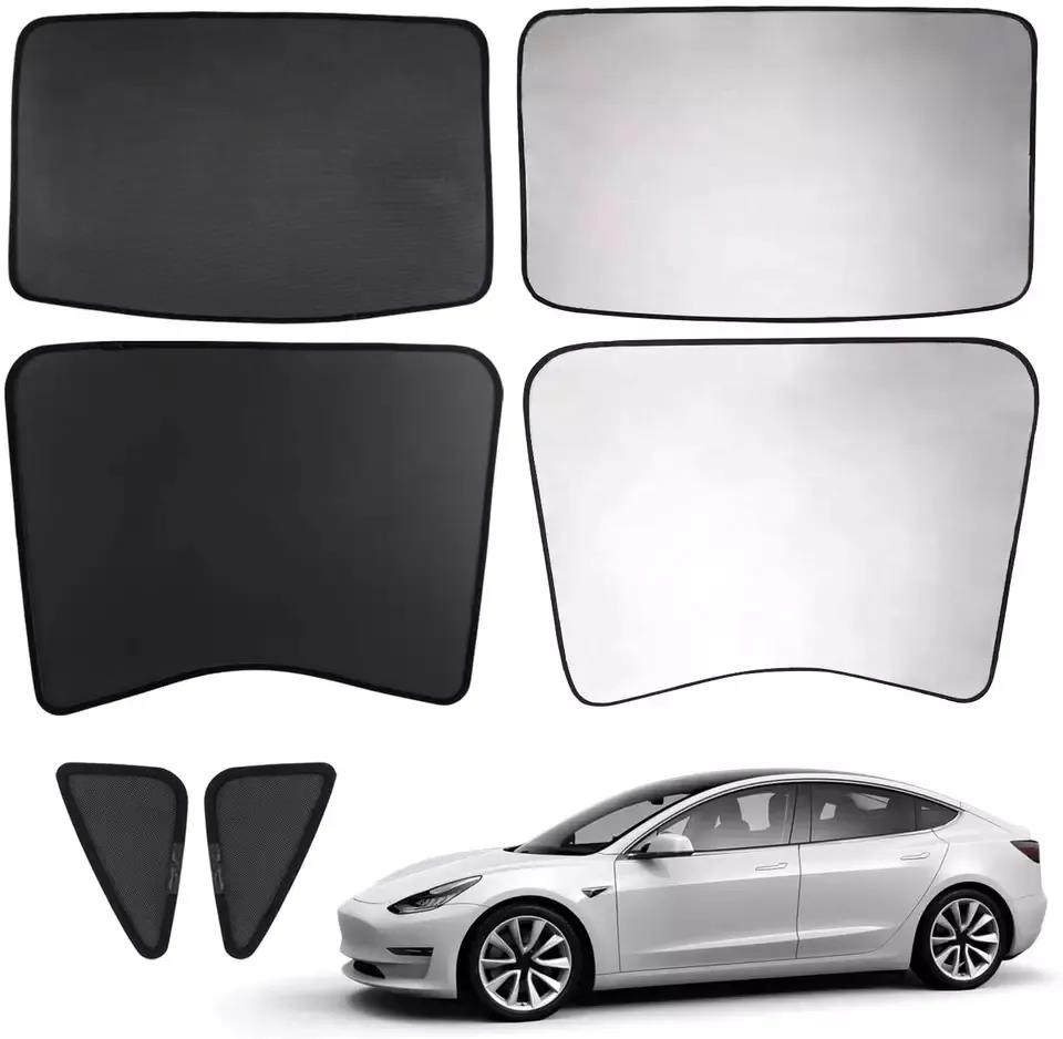 Sunshade Foldable Sunroof Window Shade Accessories Fit for Tesla Model Y 2020-2023 with UV/Heat Insulation Film (Set of 2)