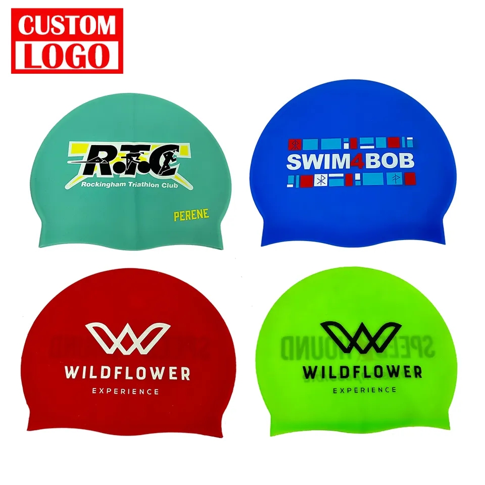 Personalized Custom Logo printing Waterproof Swim Hat Caps