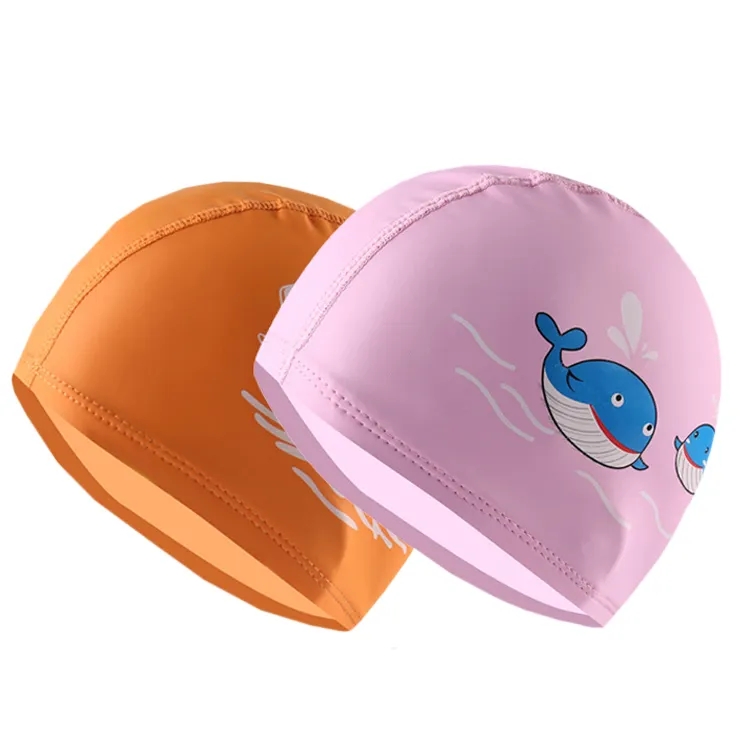 New Design PU Kids Cartoon Swimming Caps