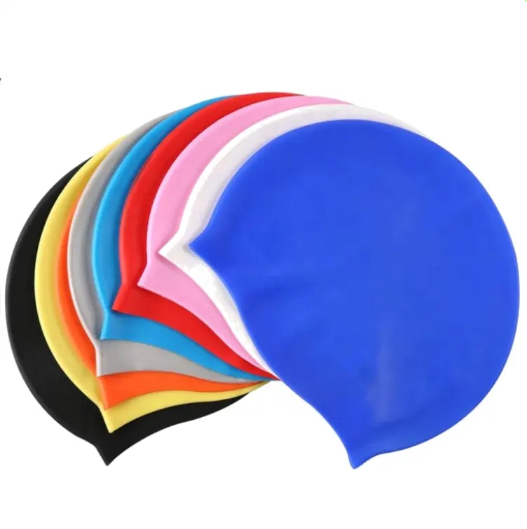 Custom logo silicone swim cap